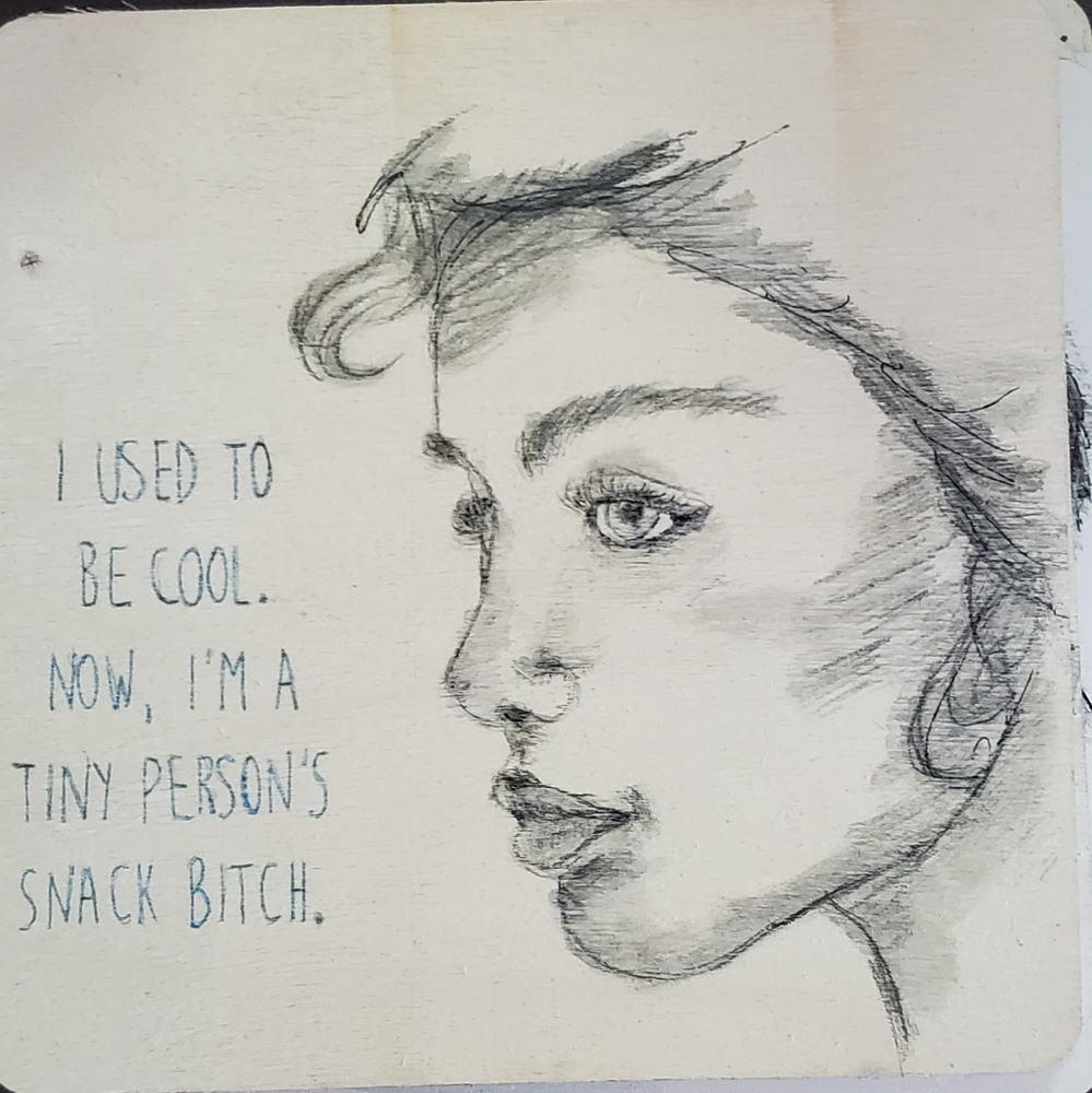 Hand-painted Irene Morgan Wood Tiles,  5 x 5 inches